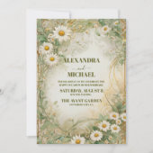 Daisy Wildflower moderne bruiloft Kaart (Voorkant)