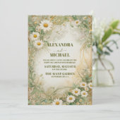 Daisy Wildflower moderne bruiloft Kaart (Staand voorkant)