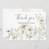 Daisy Wildflower Trouw Bruidspaar Bedankt (Voorkant / Achterkant)