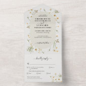 Daisy Wildflower Weddenschap in één uitnodiging (Binnen)