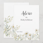 Daisy Wildflower Wedding Advieskaart (Voorkant / Achterkant)