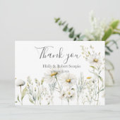 Daisy Wildflower Wedding Bedankt (Staand voorkant)