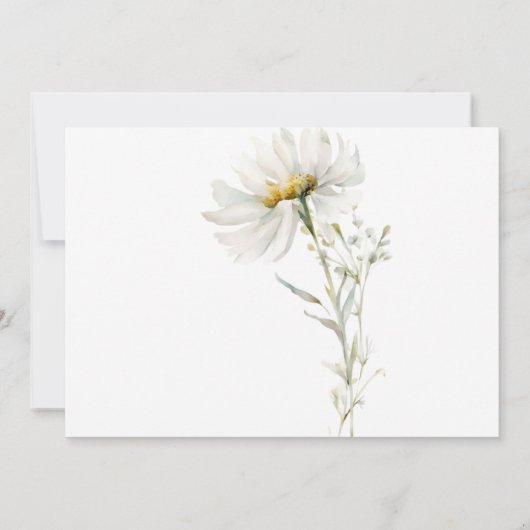 Daisy Wildflower Wedding Bedankt (Achterkant)