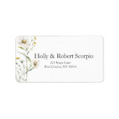 Daisy Wildflower Wedding Etiket (Voorkant)