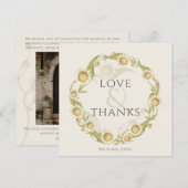 Daisy Wildflower Wedding Flat Dank je wel Bedankkaart (Voorkant / Achterkant)