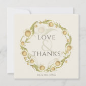 Daisy Wildflower Wedding Flat Dank je wel Bedankkaart (Voorkant)