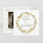 Daisy Wildflower Wedding Flat Dank je wel Bedankkaart (Voorkant / Achterkant)