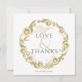 Daisy Wildflower Wedding Flat Dank je wel Bedankkaart