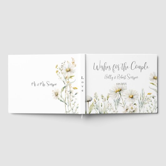 Daisy Wildflower Wedding Gastenboek (Volledig)