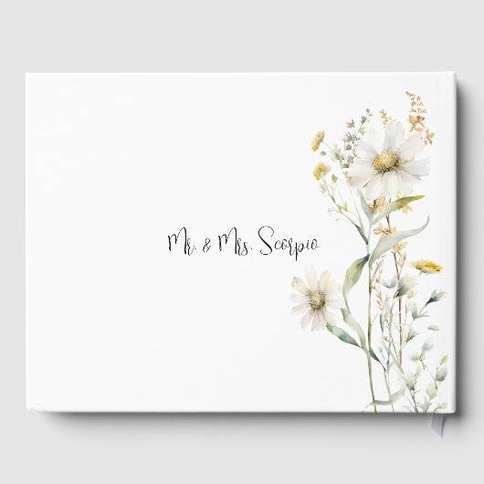 Daisy Wildflower Wedding Gastenboek (Achterkant)