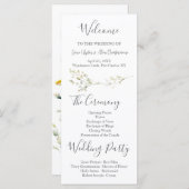 Daisy Wildflower Wedding Program (Voorkant / Achterkant)