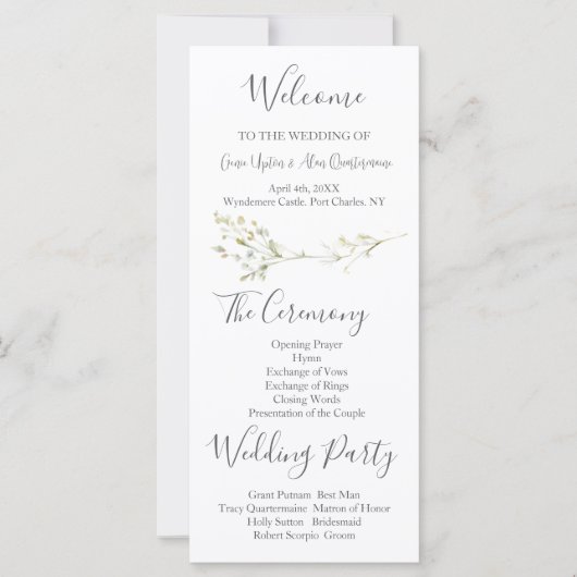 Daisy Wildflower Wedding Program (Voorkant)