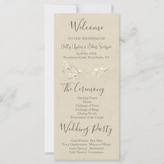 Daisy Wildflower Wedding Program (Voorkant)