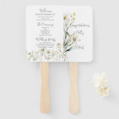 Daisy Wildflower Wedding Program Handwaaier (Voorkant en achterkant)