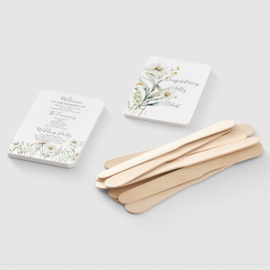 Daisy Wildflower Wedding Program Handwaaier (Niet-gemonteerd)