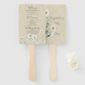 Daisy Wildflower Wedding Program Handwaaier (Voorkant en achterkant)
