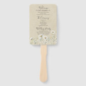 Daisy Wildflower Wedding Program Handwaaier (Voorkant)