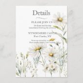 Daisy Wildflower Wedding QR-code Informatiekaartje (Voorkant)