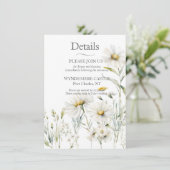 Daisy Wildflower Wedding QR-code Informatiekaartje (Staand voorkant)