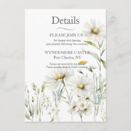 Daisy Wildflower Wedding QR-code Informatiekaartje