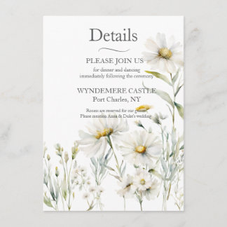 Daisy Wildflower Wedding QR-code Informatiekaartje