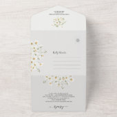 Daisy Wildflower Wedding Qr code Rsvp All In One Uitnodiging (Buitenkant)