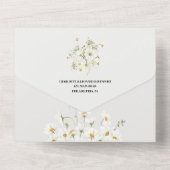 Daisy Wildflower Wedding Qr code Rsvp All In One Uitnodiging (Achterkant)
