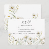 Daisy Wildflower Wedding RSVP Kaartje (Voorkant / Achterkant)