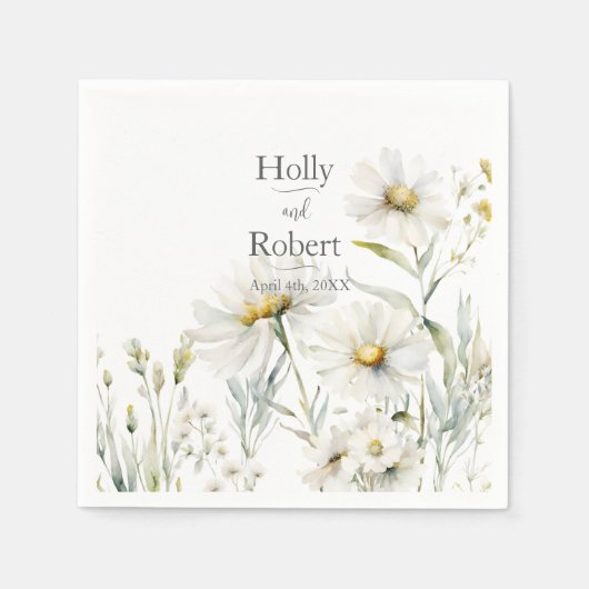 Daisy Wildflower Wedding Servet (Voorkant)