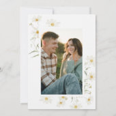 Daisy Wildflower Witte Boho Foto Save The Date (Achterkant)