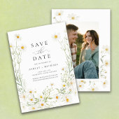 Daisy Wildflower Witte Boho Foto Save The Date