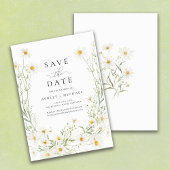 Daisy Wildflower Witte Boho Minimalistisch Save The Date