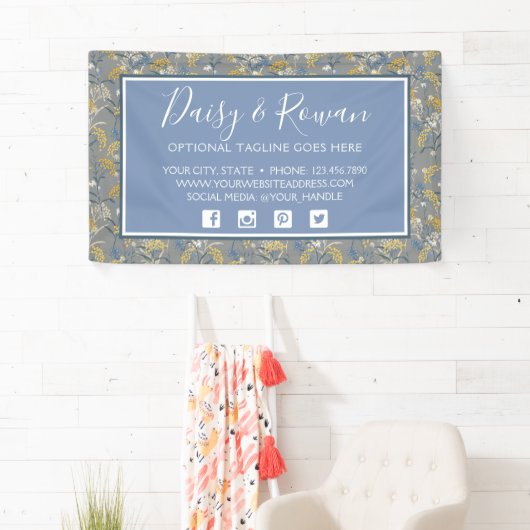 Daisy Wildflower & Yellow Rowan Berries Floral Spandoek (Insitu)