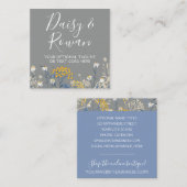 Daisy Wildflower & Yellow Rowan Berries Floral Vierkante Visitekaartje (Voorkant / Achterkant)