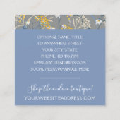 Daisy Wildflower & Yellow Rowan Berries Floral Vierkante Visitekaartje (Achterkant)