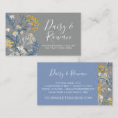 Daisy Wildflower & Yellow Rowan Berries Floral Visitekaartje (Voorkant / Achterkant)