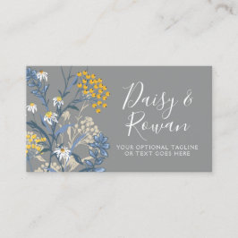 Daisy Wildflower & Yellow Rowan Berries Floral Visitekaartje