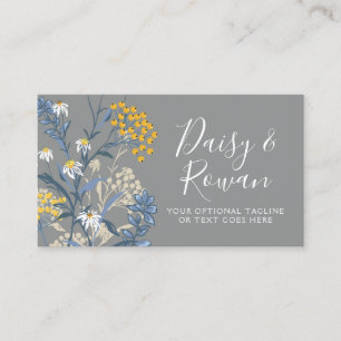 Daisy Wildflower & Yellow Rowan Berries Floral Visitekaartje
