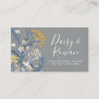 Daisy Wildflower & Yellow Rowan Berries Floral Visitekaartje