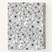 Daisy Wildflower Zwart Geel Naam School Onderwerp Notitieboek (Achterkant)