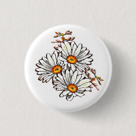 Daisy Wildflowers Schattige Witte Vriendschap Ronde Button 3,2 Cm