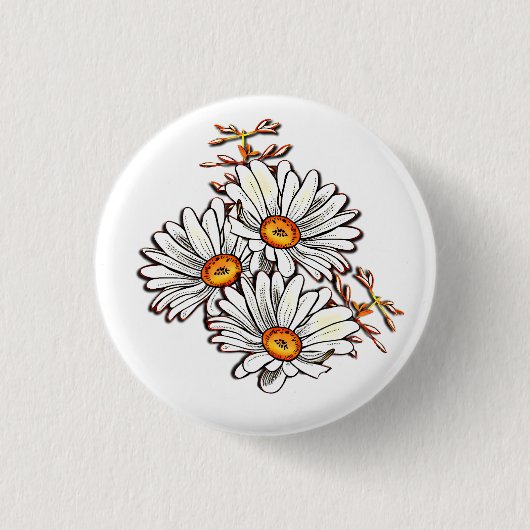  Daisy Wildflowers Schattige Witte Vriendschap Ronde Button 3,2 Cm (Voorkant)