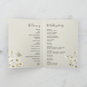 Daisy Wildflowers Wedding Program Opgevouwen Bedankkaart (Binnen)