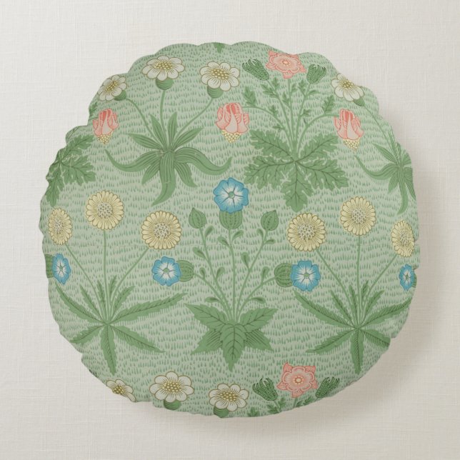  Daisy - William Morris Floral Pattern Rond Kussen (Voorkant)