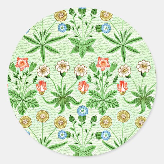Daisy, William Morris patroon, Ronde Sticker (Voorkant)