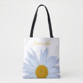 Daisy Wit Geel Script Canvas tas (Voorkant)