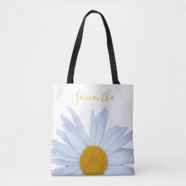 Daisy Wit Geel Script Canvas tas