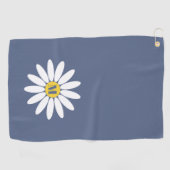 Daisy with Initial Blue Golfhanddoek (Horizontaal)