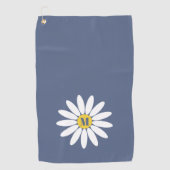 Daisy with Initial Blue Golfhanddoek (Voorkant)