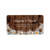 Daisy Wood Bloemen Rustieke Elegante Adresetikette Etiket (Voorkant)